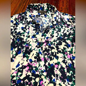 Banana Republic Women’s Abstract Floral Button Down Long Sleeve Blouse Sz Small